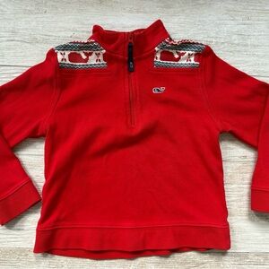 Vineyard Vines Red Quarter-Zip Pullover